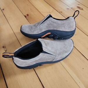 Merrell Men's Taupe Suede Slip-On Loafers with Black Soles